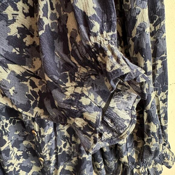 Angels Forever Young Kehlani Square Neck Long Sleeve Blouse Top Blue 3X - Picture 8 of 12